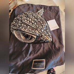 Kurt Geiger Black and Silver Embellished Clutch